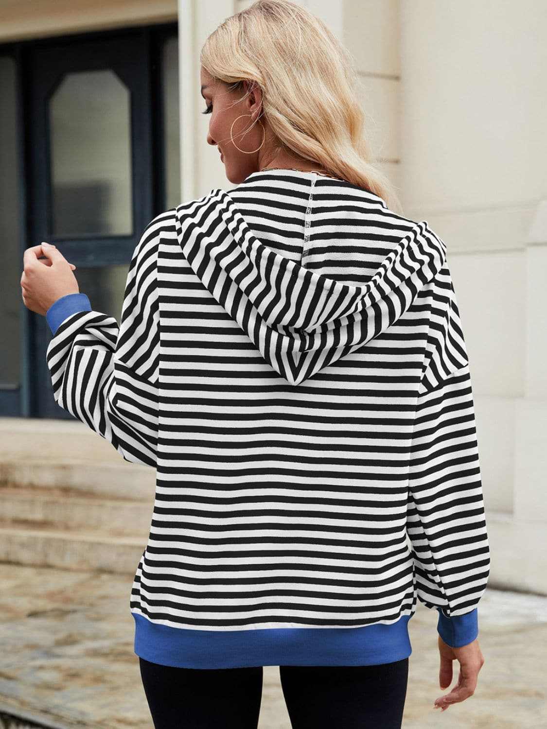 Stylish striped zip-up hoodie - Love Salve